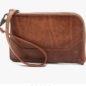 FRYE Melissa Leather Wristlet with tassels